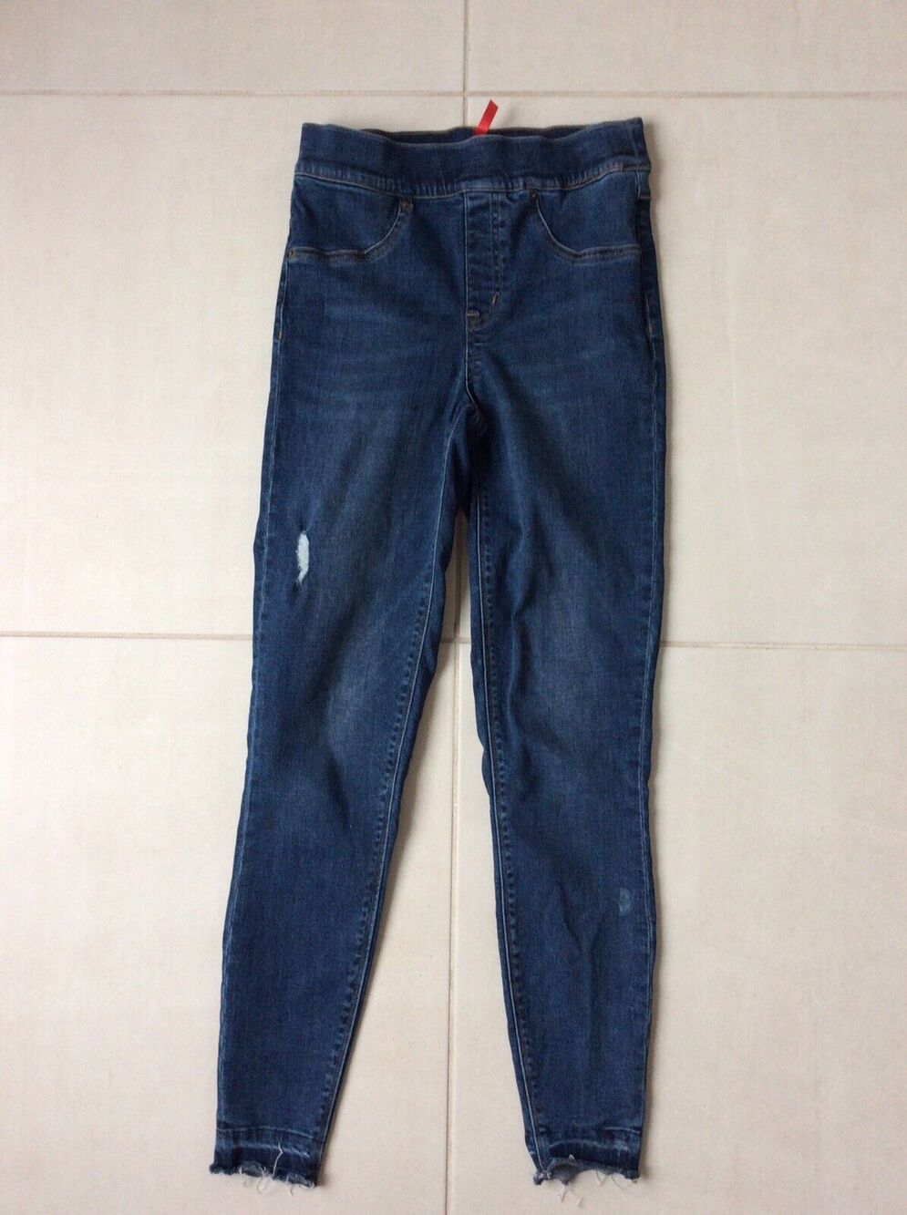 Spanx Skinny Jeans Distressed Frayed High Waist Stretch